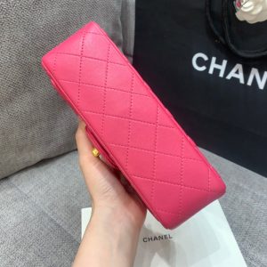 flap bag mini 20cm ruby red lambskin gold hardware