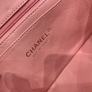 flap bag mini 20cm pink lambskin silver hardware