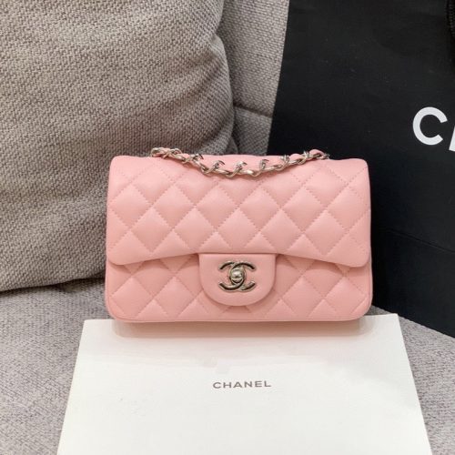 20221206_i1670338076_7607_1_jpg flap bag mini 20cm pink lambskin silver hardware