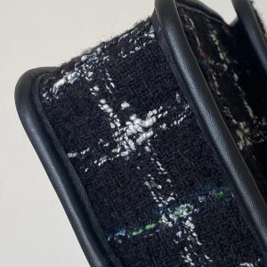 CC 2025 Small Flap Bag 21 Black Tweed Leather Gold Hardware