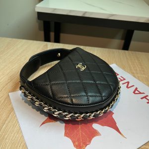 MINI HOBO BAG 16 IN BLACK LAMBSKIN