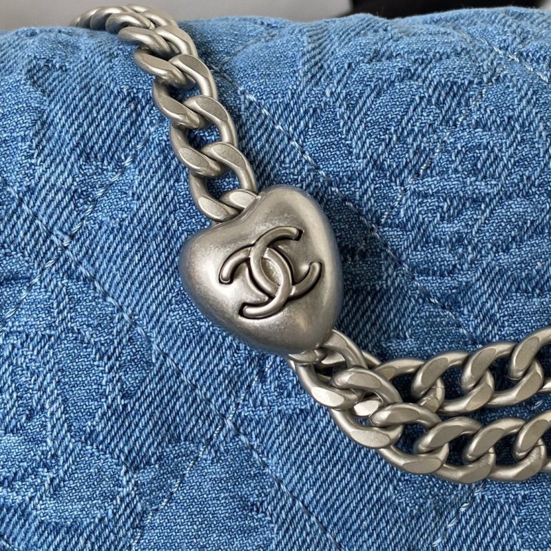 20230314_i1678733828_2969_3_jpg 23P Flap Bag 20cm Denim Silver Hardware