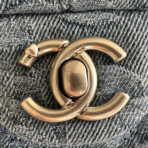 cc flap bag 19cm blue denim silver hardware