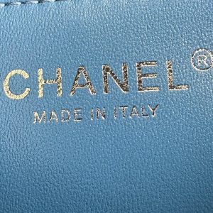 cc flap bag 14cm blue denim silver hardware