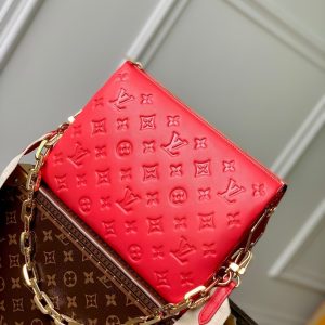 coussin pm 26cm red monogram empreinte calfskin