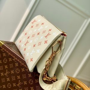 coussin pm 26cm cream red white monogram empreinte calfskin
