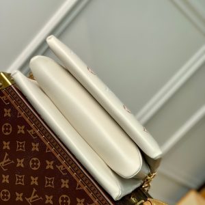 coussin pm 26cm cream red white monogram empreinte calfskin