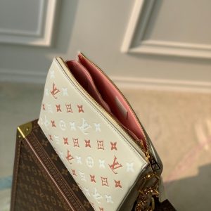 coussin pm 26cm cream red white monogram empreinte calfskin