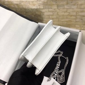 cc woc 13cm with top handle white quilted caviar leather silver hardware