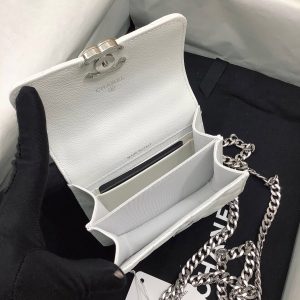 cc woc 13cm with top handle white quilted caviar leather silver hardware