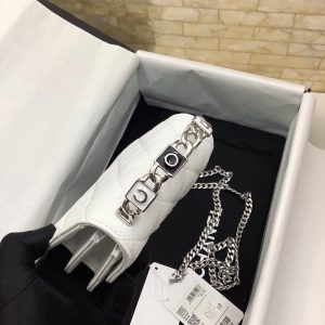 cc woc 13cm with top handle white quilted caviar leather silver hardware