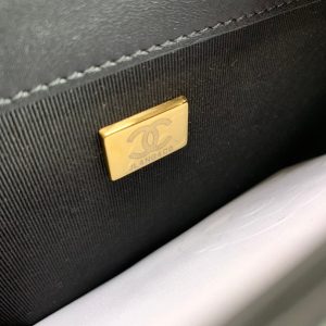 CC Quilted Mini Graphic Catch Flap Bag Black Lambskin