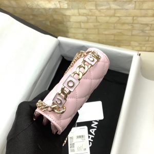 cc woc 13cm with top handle pink quilted calfskin gold hardware