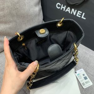 CLASSIC GRAND SHOPPING TOTE BAG 24CM BLACK CAVIAR GOLD HARDWARE