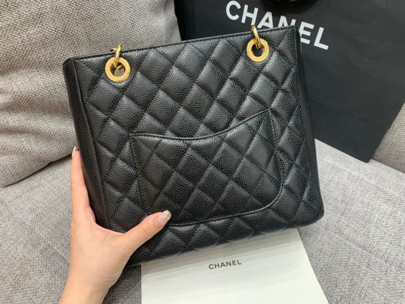 CLASSIC GRAND SHOPPING TOTE BAG 24CM BLACK CAVIAR GOLD HARDWARE