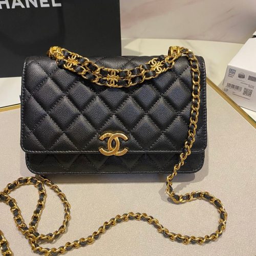 20230614_i1686757544_2187_1_jpg_1 CC 24K Woc 19cm Black Grained Calfskin Gold Hardware