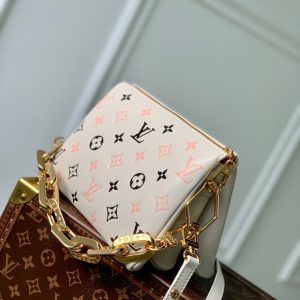 coussin bb 21 cream pink black monogram empreinte calfskin gold hardware