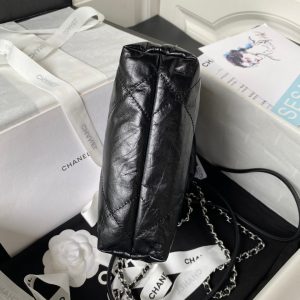 CC 24S Hobo 22 Bag 20cm Black Aged Lambskin