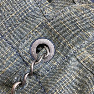 CC DEAUVILLE TOTE BAG 34CM KHAKI DENIM SILVER HARDWARE