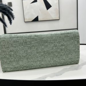 CC Deauville Tweed Bag Green Leather Silver Hardware 7