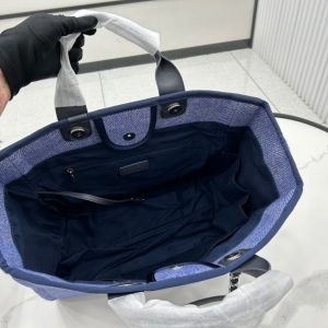 CC Deauville Tweed Bag Black Leather Silver Hardware 12