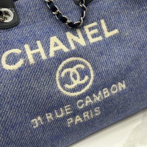 CC Deauville Tweed Bag Black Leather Silver Hardware 12