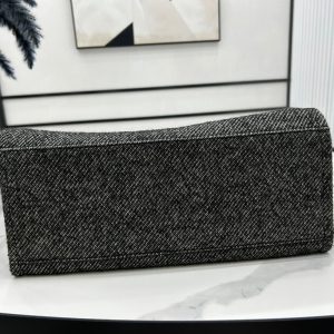 CC Deauville Tweed Bag Black Leather Silver Hardware 14