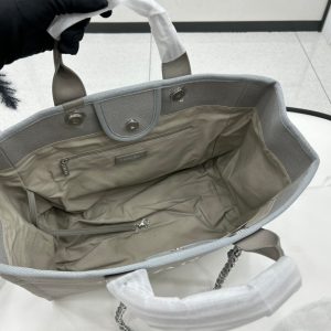 CC Deauville Tweed Bag Dark Brown Leather Silver Hardware 20