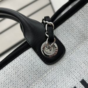 CC Deauville Tweed Bag Black Leather Gold Hardware 17