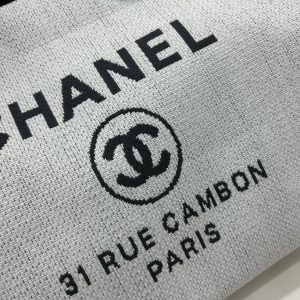 CC Deauville Tweed Bag Black Leather Gold Hardware 17