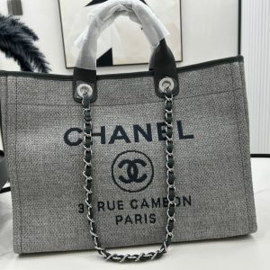 CC Deauville Tweed Bag Dark Green Leather Gold Hardware 18