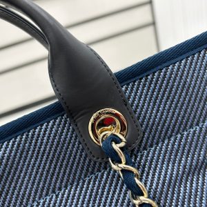 20230722_i1689970985_1107_3_jpg CC Deauville Tweed Bag Black Leather Gold Hardware 23