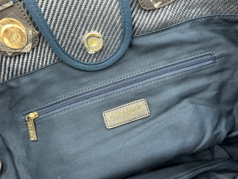 20230722_i1689970985_1335_8_jpg CC Deauville Tweed Bag Black Leather Gold Hardware 23