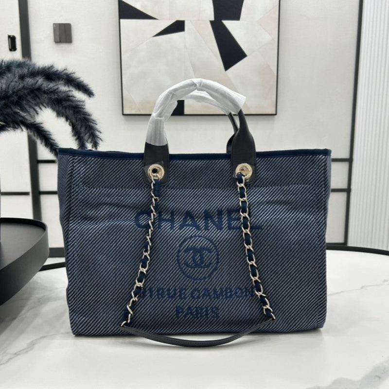 20230722_i1689970985_4022_0_jpg CC Deauville Tweed Bag Black Leather Gold Hardware 23