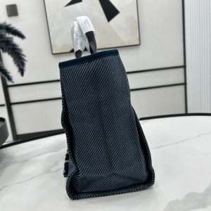 20230722_i1689970985_7534_5_jpg CC Deauville Tweed Bag Black Leather Gold Hardware 23