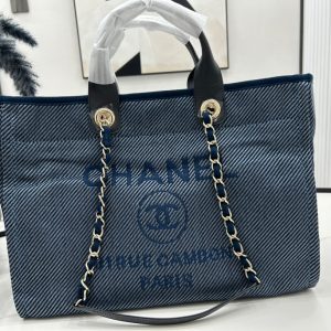 20230722_i1689970985_9220_1_jpg CC Deauville Tweed Bag Black Leather Gold Hardware 23