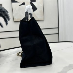 CC Deauville Tweed Bag Navy Leather Gold Hardware 21