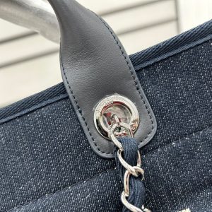 CC Deauville Tweed Bag Black Leather Silver Hardware 22