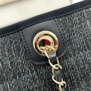 CC Deauville Tweed Bag 33x24x14.5cm Black Leather Gold Hardware 27