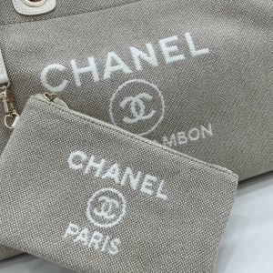 CC Deauville Tweed Bag White Leather Gold Hardware 28