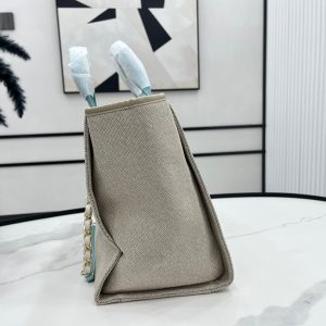 CC Deauville Tweed Bag Blue Sky Leather Gold Hardware 31