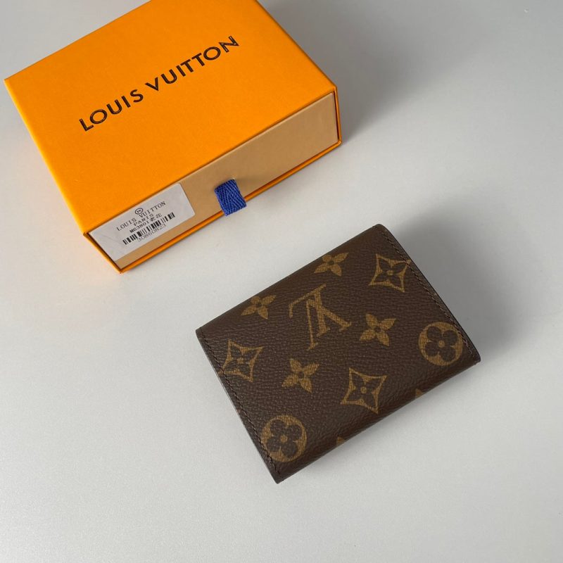 LV Enveloppe Carte De Visite Card Holder Monogram Canvas 221498
