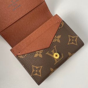LV Enveloppe Carte De Visite Card Holder Monogram Canvas 221498