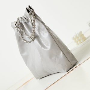 cc 22 hobo grey calfskin silver hardware