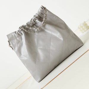 cc 22 hobo grey calfskin silver hardware
