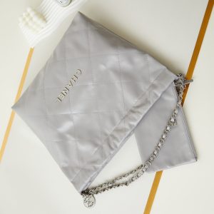 cc 22 hobo grey calfskin silver hardware