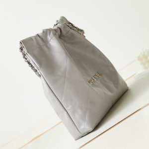 cc 22 hobo grey calfskin silver hardware