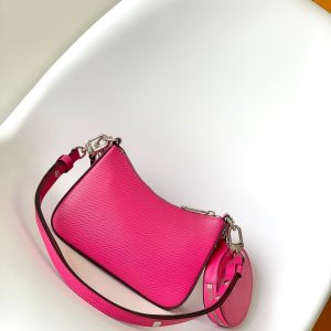 MARELLINI 19 DARK PINK EPI GRAINED LEATHER