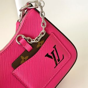 MARELLINI 19 DARK PINK EPI GRAINED LEATHER