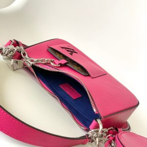 MARELLINI 19 DARK PINK EPI GRAINED LEATHER